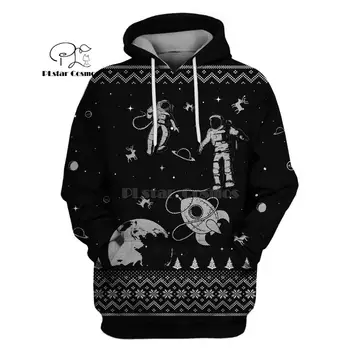 PLstar Kosmosą Astronautai kosmoso Kalėdų Elnių 3d hoodies/Palaidinukė Žiemą, rudenį, juokinga Harajuku Ilgai streetwear