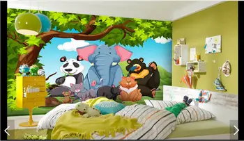 3d tapetai užsakymą 3d sienų freskomis tapetai dramblys panda, Happy Valley vaikų kambario sienos 3d kambarį foto tapetai