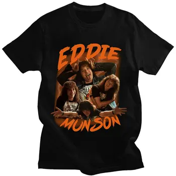 Svetimas Dalykų, 4 Eddie Munson Grafika T Shirts Vasaros Vyrai Moterys Harajuku Hip-Hop Marškinėliai Medvilniniai Marškinėliai, Negabaritinių Streetwear