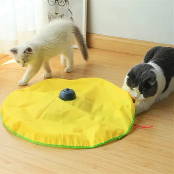 Elektros Funny Cat Žaislai, 4 Greičiai, Smart Katė Slaptas Ratas Pelės Audinys Plunksna Juda Interaktyvus Žaislas Katė