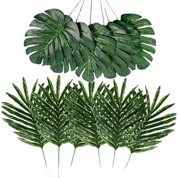24 Vnt 2 Rūšių Tropinių Augalų Palmių Lapų Dirbtinės Palmių Lapų Dirbtiniais Lapai Safari Lapai Havajų Vėžlys Lapų Luau Šalis Lt
