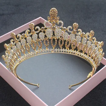 Baroko Prabanga Crystal AB Bridal Crown Rožančiai Vestuvių Nuotakos Vainiko Diadem Rožančiai Moterų Nuotaka Vestuvių Plaukų Aksesuarai
