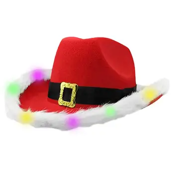 Subtilus Džiazo Skrybėlę, Ryškių Spalvų Vakarų Kaubojaus Skrybėlę Cowgirl Lengvas Kalėdų Senelio Kepurę Etapo Veiklos