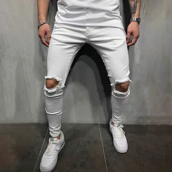 Vyrai Liesas Atsitiktinis Kelnės 2022 Hip Pop Skylę Haremo Kelnės Streetwear Mens Mados Krovinių Jogger Treniruotės Kelnės Sportinės Aprangos Dizainas
