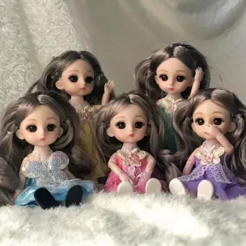 Min 17cm bjd Doll, Pilnas Komplektas Gražus Princesė Suknelės Tiktų Mergaitėms, Žaislai 1/3 Lėlės Birhday Dovana boneca bonecas infantil meninas