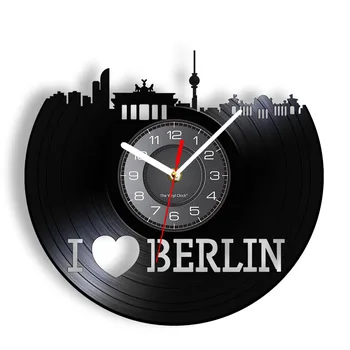 Man Patinka Berlynas Vinilo Įrašas Sieninis Laikrodis Vokietijos Kapitalo Miesto Panoramos Berline Horizontai Kūrinį Vinilo Diskai Amatų Vokietijos Kelionių Suvenyrų